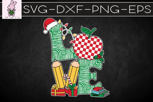Christmas Love Merry Teacher SVG