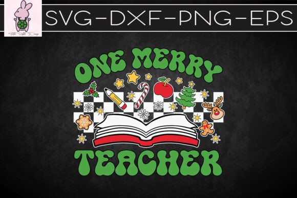 Christmas One Merry Teacher Retro SVG