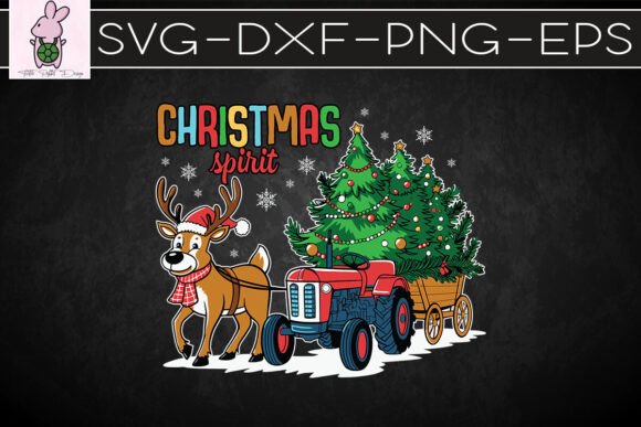 Cute Reindeer Vintage Truck Xmas SVG
