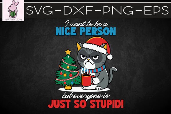 Fun Christmas Grumpy Cat SVG