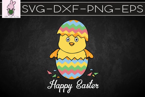 Happy Easter Chick with Easter Egg SVG