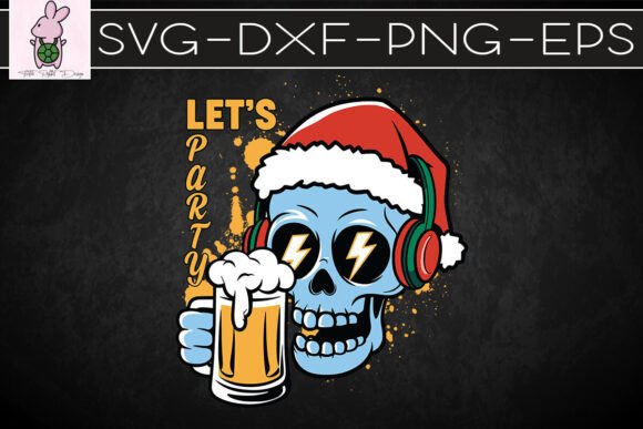 Let’s Party Skull Beer Christmas SVG
