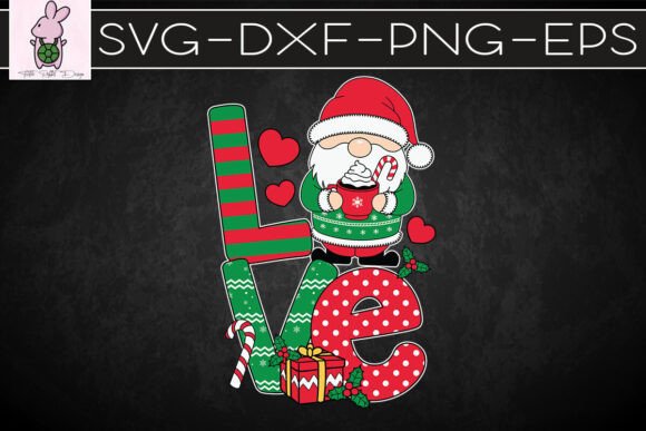 Love Gnomes Merry Christmas SVG