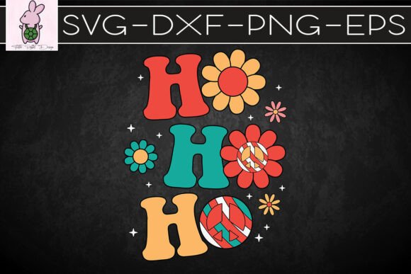 Retro Ho Ho Ho Groovy Christmas SVG
